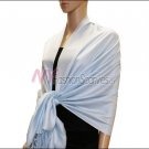 Silky Soft Solid Pashmina <br>Alice Blue