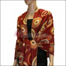 Multi Colored Circle Pashmina <br>Red
