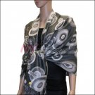 Multi Colored Circle Pashmina <br>Light Grey