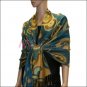 Multi Colored Circle Pashmina <br>Peacock Blue