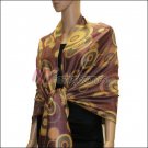 Multi Colored Circle Pashmina <br>Brick Red