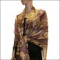 Multi Colored Circle Pashmina <br>Brick Red