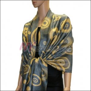Multi Colored Circle Pashmina <br>Pale Blue