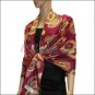 Multi Colored Circle Pashmina <br>Fuchsia Red