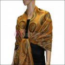 Multi Colored Circle Pashmina <br>Orange Yellow