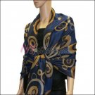 Multi Colored Circle Pashmina <br>Royal Blue