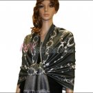 Abstract Circle Shawl <br>Dark Grey