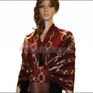 Abstract Circle Shawl <br>Jujube Red