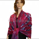 Abstract Circle Shawl <br>Fuchsia Red