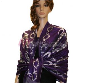 Abstract Circle Shawl <br>Purple