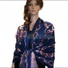 Abstract Circle Shawl <br>Royal Blue