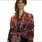 Abstract Circle Shawl <br>Rust Red