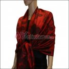 Leaf Jacquard Pashmina Scarf <br>Red