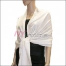 Leaf Jacquard Pashmina Scarf <br>White