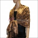 Leaf Jacquard Pashmina Scarf <br>Bronze