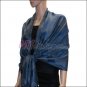 Leaf Jacquard Pashmina Scarf <br>Royal Blue