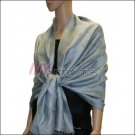 Leaf Jacquard Pashmina Scarf <br>Pale Blue