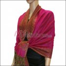 Border Patterned Pashmina<br>Hot Pink