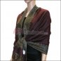 Border Patterned Pashmina<br>Dark Burgundy