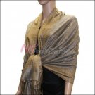 Border Patterned Pashmina<br>Pale Goldenrod