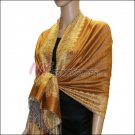 Border Patterned Pashmina<br>Sandy Brown