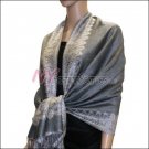 Border Patterned Pashmina<br>Grey