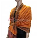 Border Patterned Pashmina<br>Orange