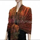 Small Paisley Pashmina <br>Rust Red