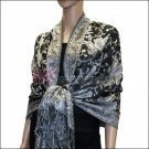 Small Paisley Pashmina <br>Black/White