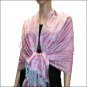 Multi Circle Soft Pashmina <br>Acid Blue w/ Pink