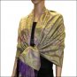Multi Circle Soft Pashmina <br>Purple w/ Bean Green