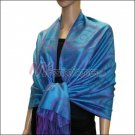 Multi Circle Soft Pashmina <br>Purple w/ Peacock Blue