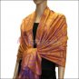 Multi Circle Soft Pashmina <br>Purple w/ Orange
