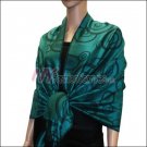 Multi Circle Soft Pashmina <br>Black w/ Teal