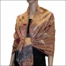 Multi Colored Paisley Pashmina <br>Burgundy
