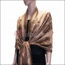Rose Pattern Pashmina <br>Bronze