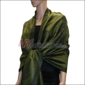 Rose Pattern Pashmina <br>Army Green