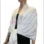 Rose Pattern Pashmina <br>White