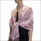 Rose Pattern Pashmina <br>Grey w/ Pink