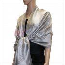 Rose Pattern Pashmina <br>Silver