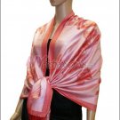 Rose Pattern Pashmina <br>Red w/ Pink