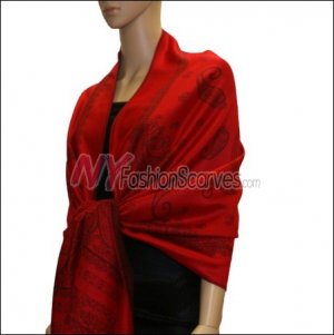 Paisley Pattern Scarf <br>Red