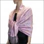 Paisley Pattern Scarf <br>Grey w/ Pink