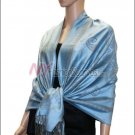 Paisley Pattern Scarf <br>Sky Blue