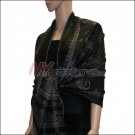 Paisley Pattern Scarf <br>Grey w/ Black