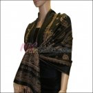 Paisley Pattern Scarf <br>Tan w/ Black