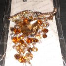 gold rhinestone brooch/pin