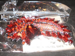 ruby red pin/brooch