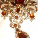 gold rhinestone brooch/pin