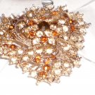 gold rhinestone brooch/pin